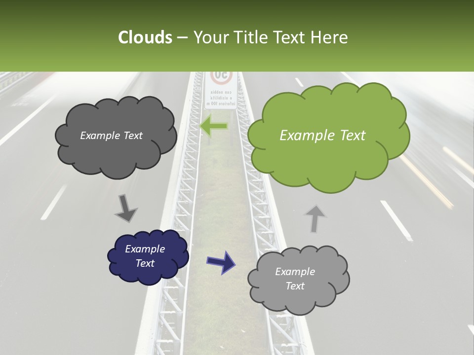 A Highway With A Sign That Says Name Of Presentation Company Name PowerPoint Template