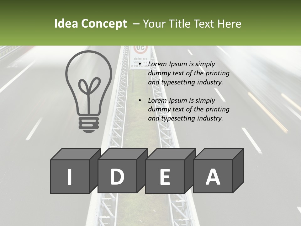 A Highway With A Sign That Says Name Of Presentation Company Name PowerPoint Template