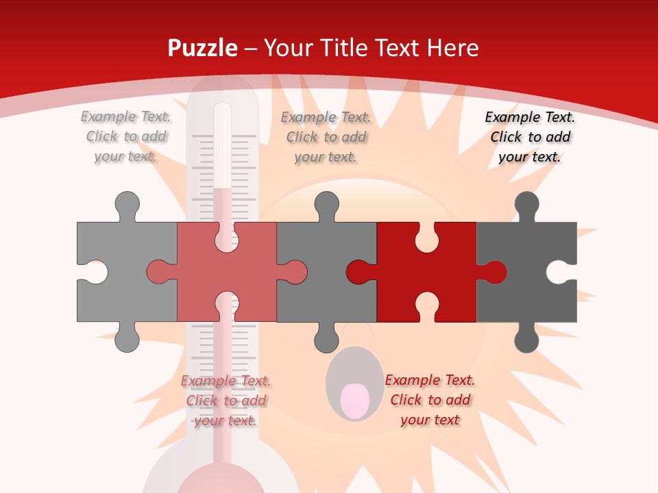 A Thermometer With A Surprised Sun On It PowerPoint Template