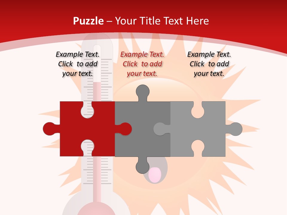 A Thermometer With A Surprised Sun On It PowerPoint Template