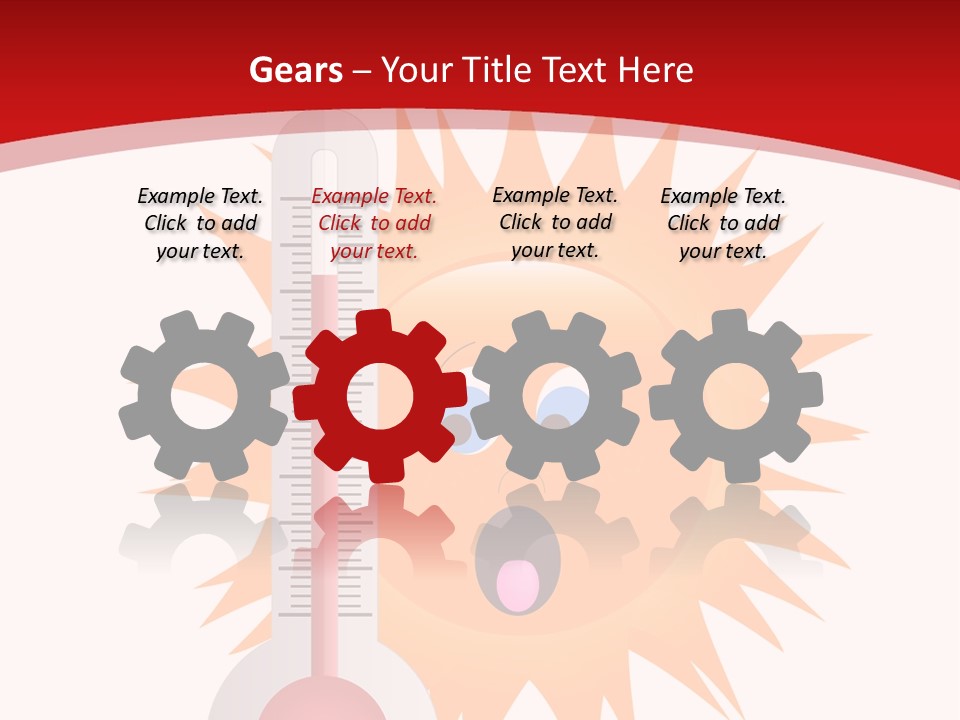 A Thermometer With A Surprised Sun On It PowerPoint Template