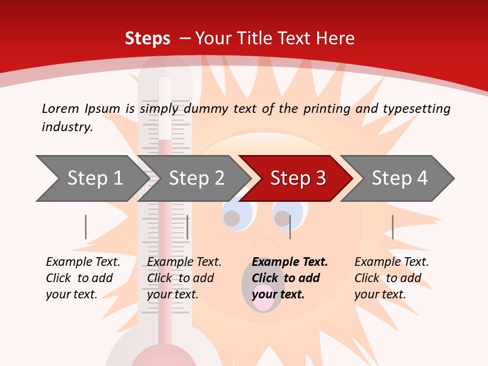 A Thermometer With A Surprised Sun On It PowerPoint Template