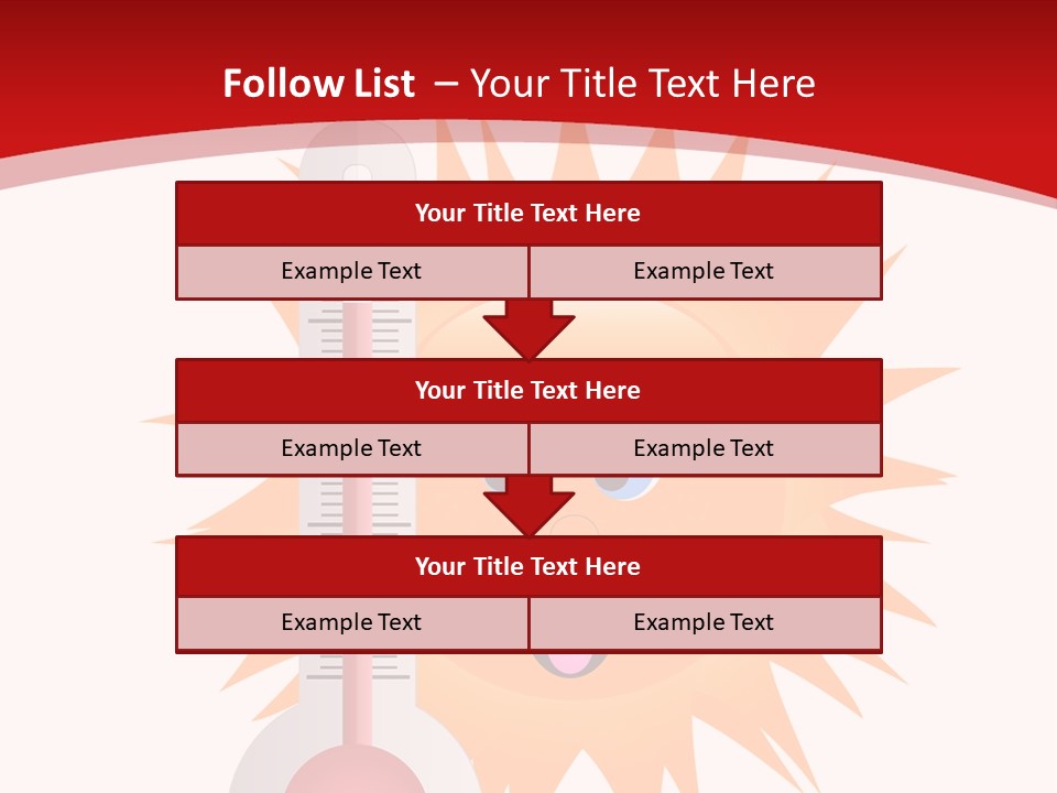 A Thermometer With A Surprised Sun On It PowerPoint Template