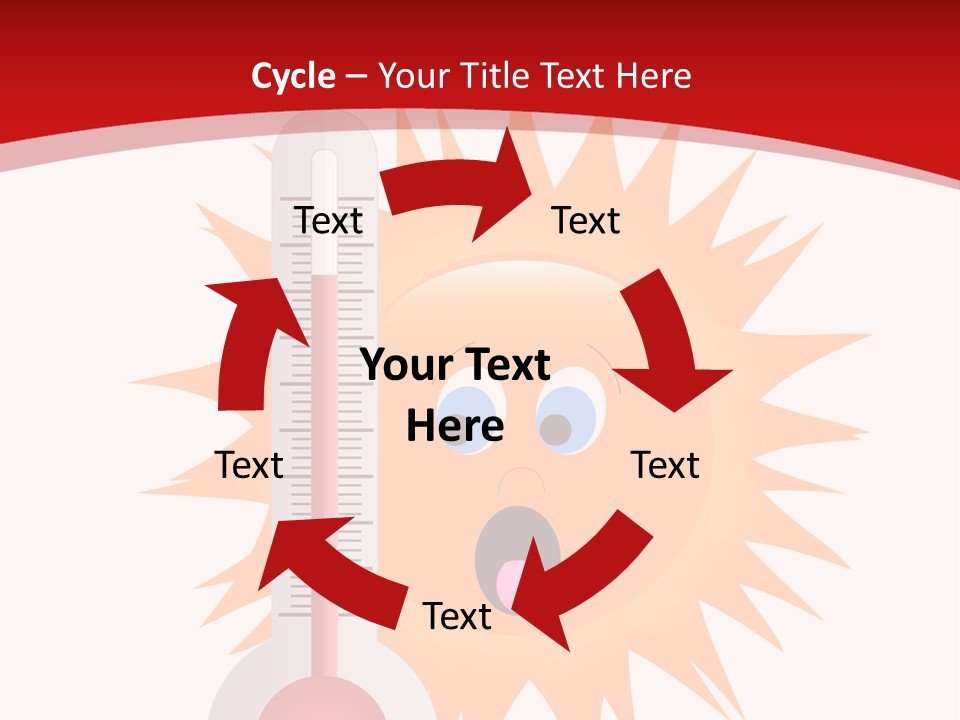A Thermometer With A Surprised Sun On It PowerPoint Template