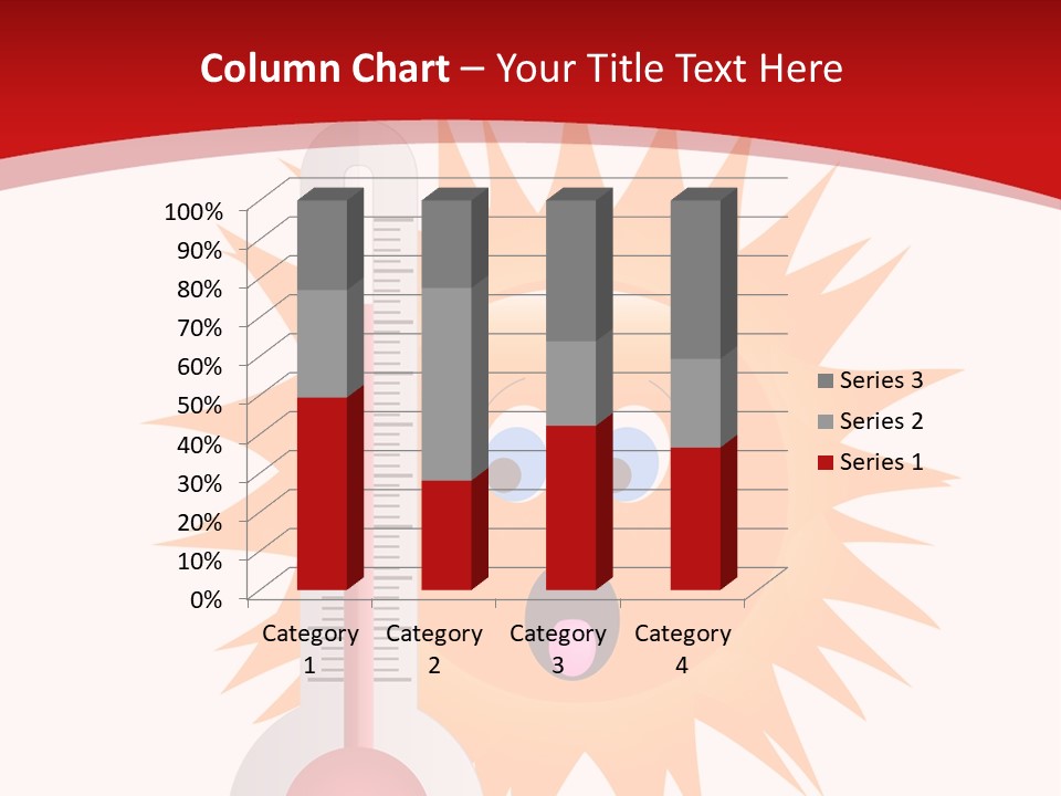 A Thermometer With A Surprised Sun On It PowerPoint Template