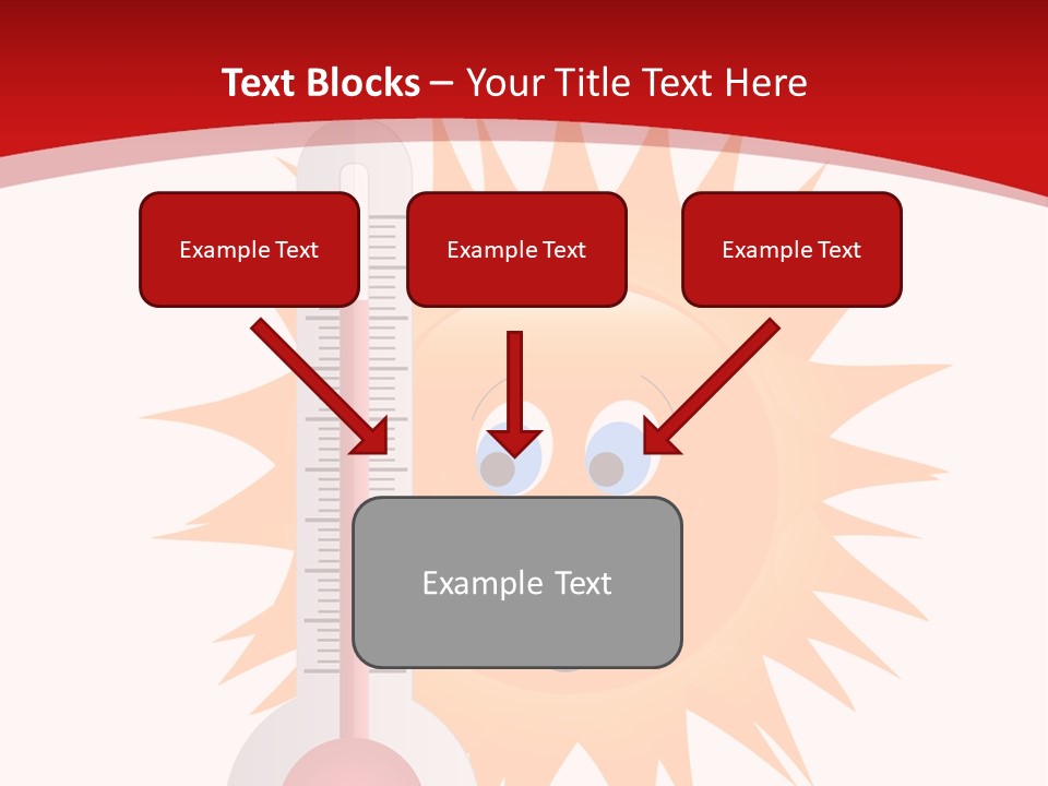 A Thermometer With A Surprised Sun On It PowerPoint Template