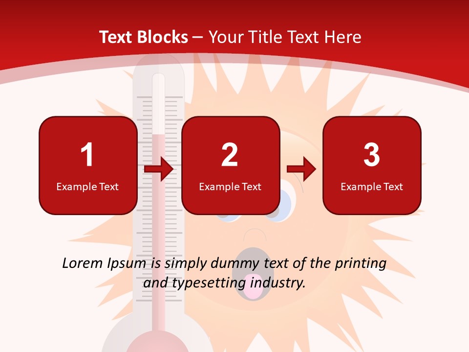 A Thermometer With A Surprised Sun On It PowerPoint Template