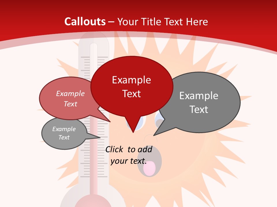 A Thermometer With A Surprised Sun On It PowerPoint Template