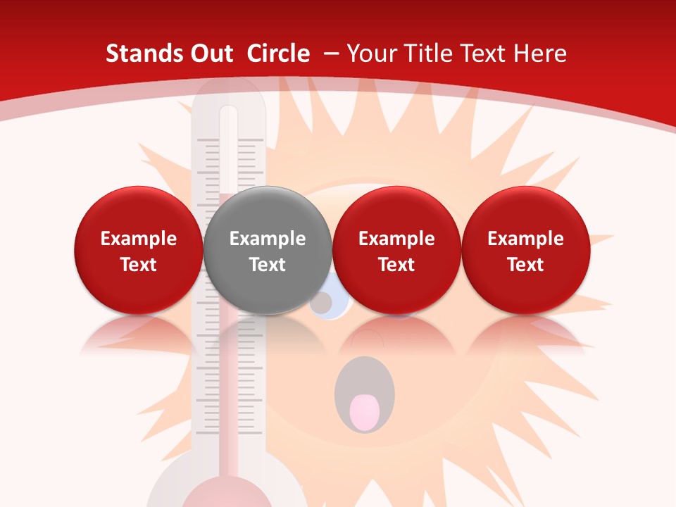 A Thermometer With A Surprised Sun On It PowerPoint Template