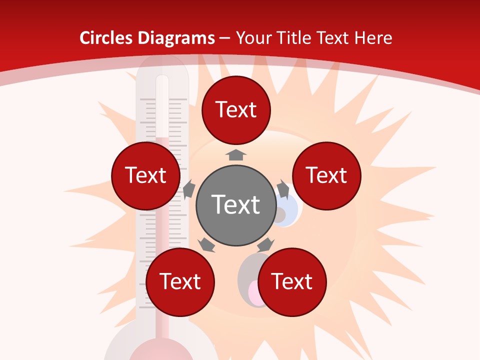 A Thermometer With A Surprised Sun On It PowerPoint Template