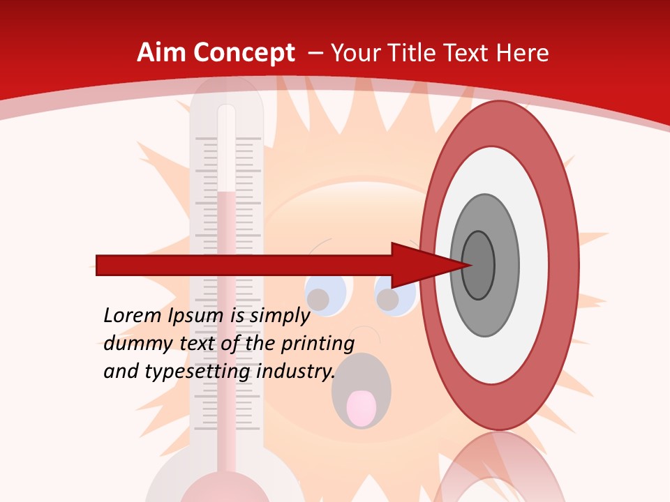 A Thermometer With A Surprised Sun On It PowerPoint Template