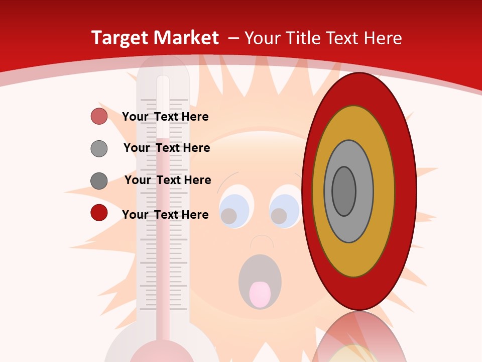 A Thermometer With A Surprised Sun On It PowerPoint Template