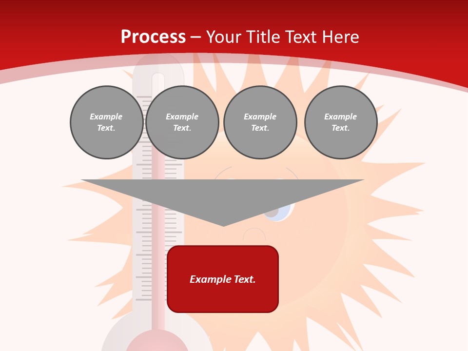 A Thermometer With A Surprised Sun On It PowerPoint Template