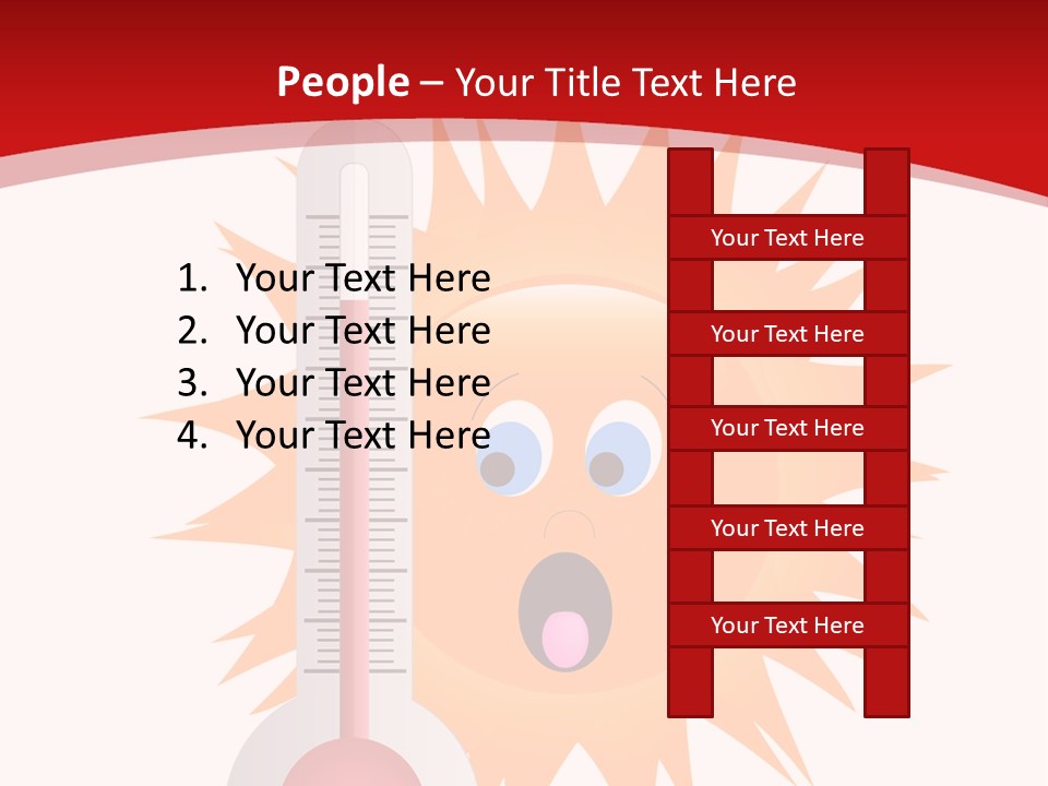 A Thermometer With A Surprised Sun On It PowerPoint Template