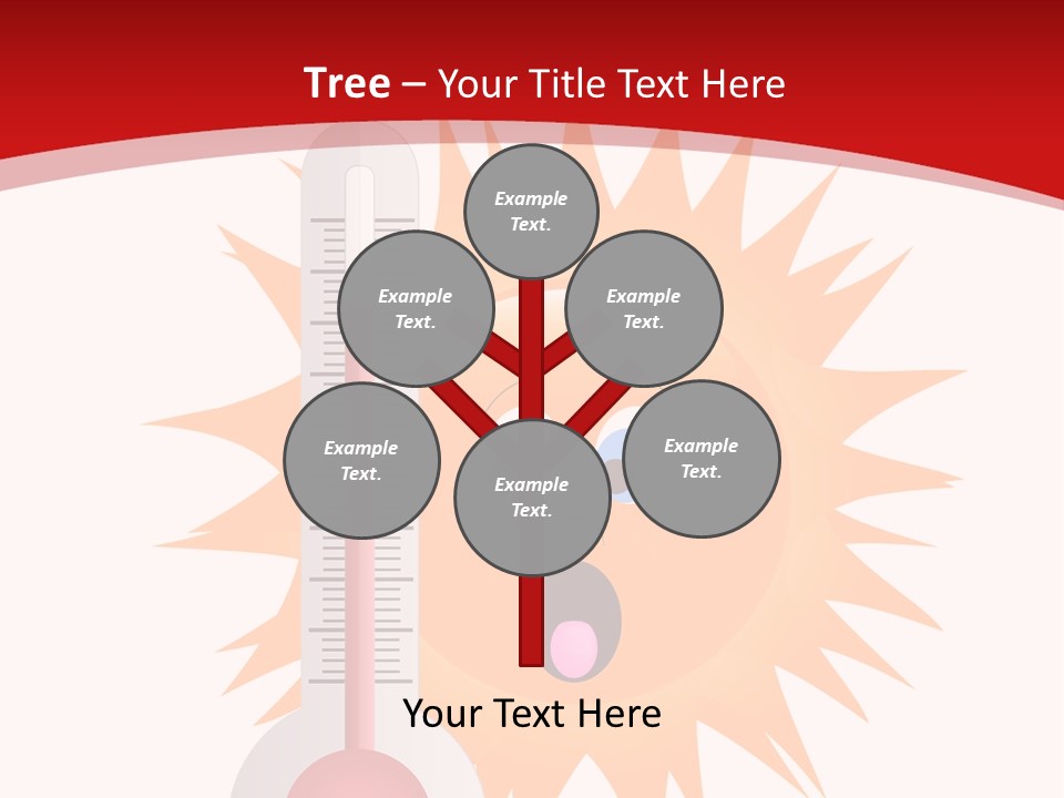 A Thermometer With A Surprised Sun On It PowerPoint Template