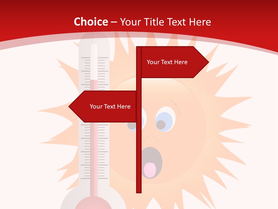 A Thermometer With A Surprised Sun On It PowerPoint Template
