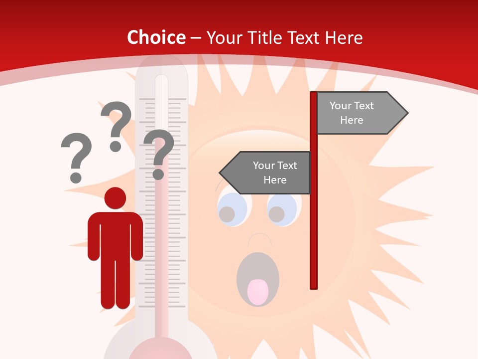 A Thermometer With A Surprised Sun On It PowerPoint Template