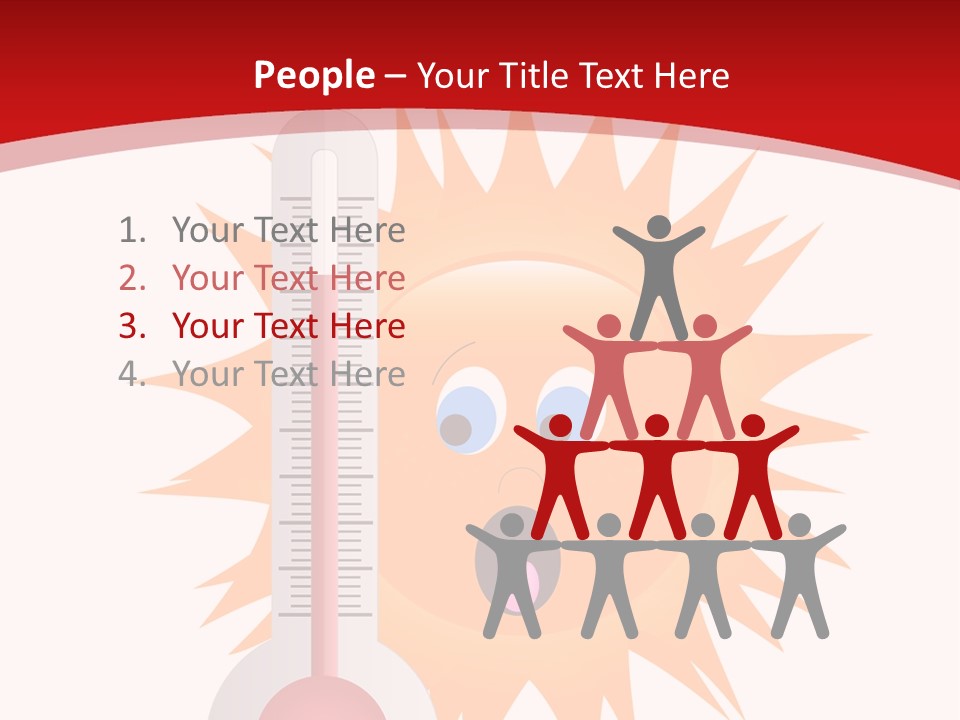 A Thermometer With A Surprised Sun On It PowerPoint Template