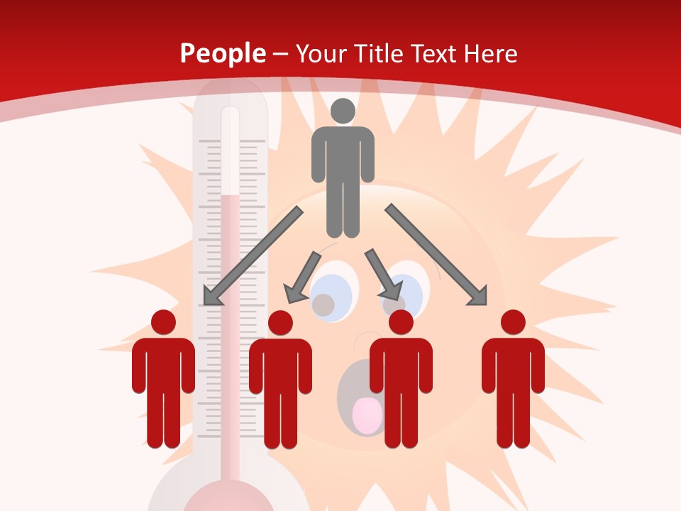 A Thermometer With A Surprised Sun On It PowerPoint Template