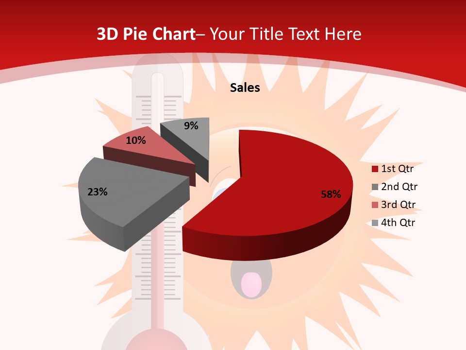 A Thermometer With A Surprised Sun On It PowerPoint Template