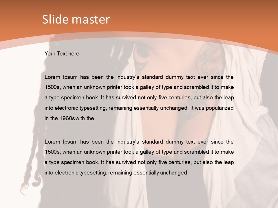 A Woman With Tattoos On Her Chest And A Veil Over Her Head PowerPoint Template