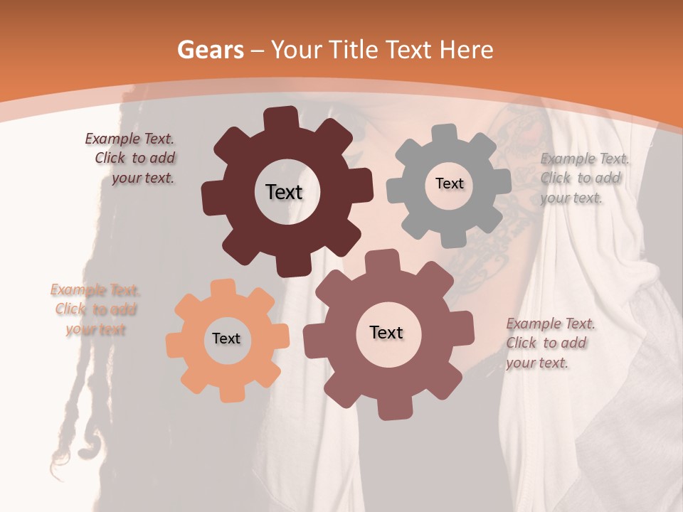 A Woman With Tattoos On Her Chest And A Veil Over Her Head PowerPoint Template