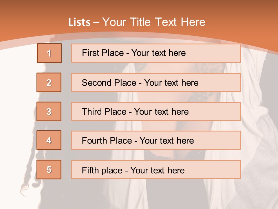 A Woman With Tattoos On Her Chest And A Veil Over Her Head PowerPoint Template