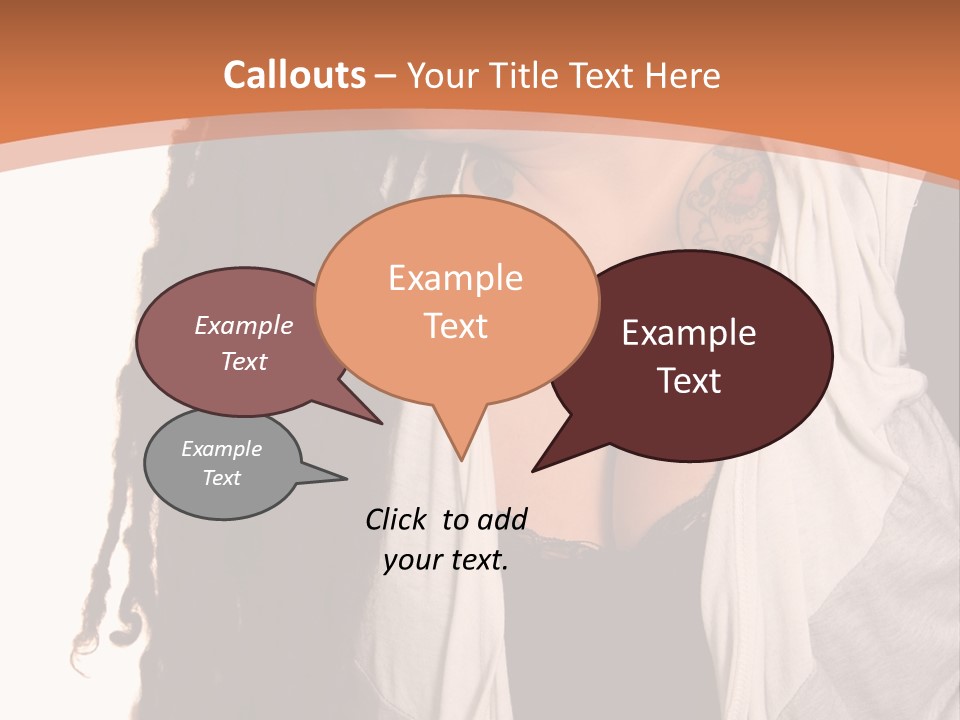 A Woman With Tattoos On Her Chest And A Veil Over Her Head PowerPoint Template