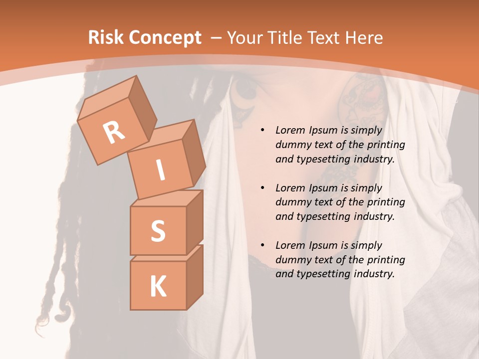 A Woman With Tattoos On Her Chest And A Veil Over Her Head PowerPoint Template