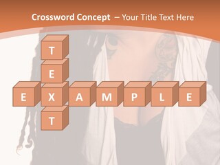 A Woman With Tattoos On Her Chest And A Veil Over Her Head PowerPoint Template