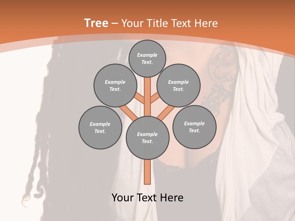 A Woman With Tattoos On Her Chest And A Veil Over Her Head PowerPoint Template