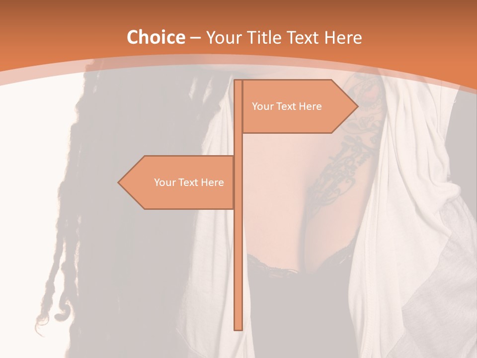 A Woman With Tattoos On Her Chest And A Veil Over Her Head PowerPoint Template