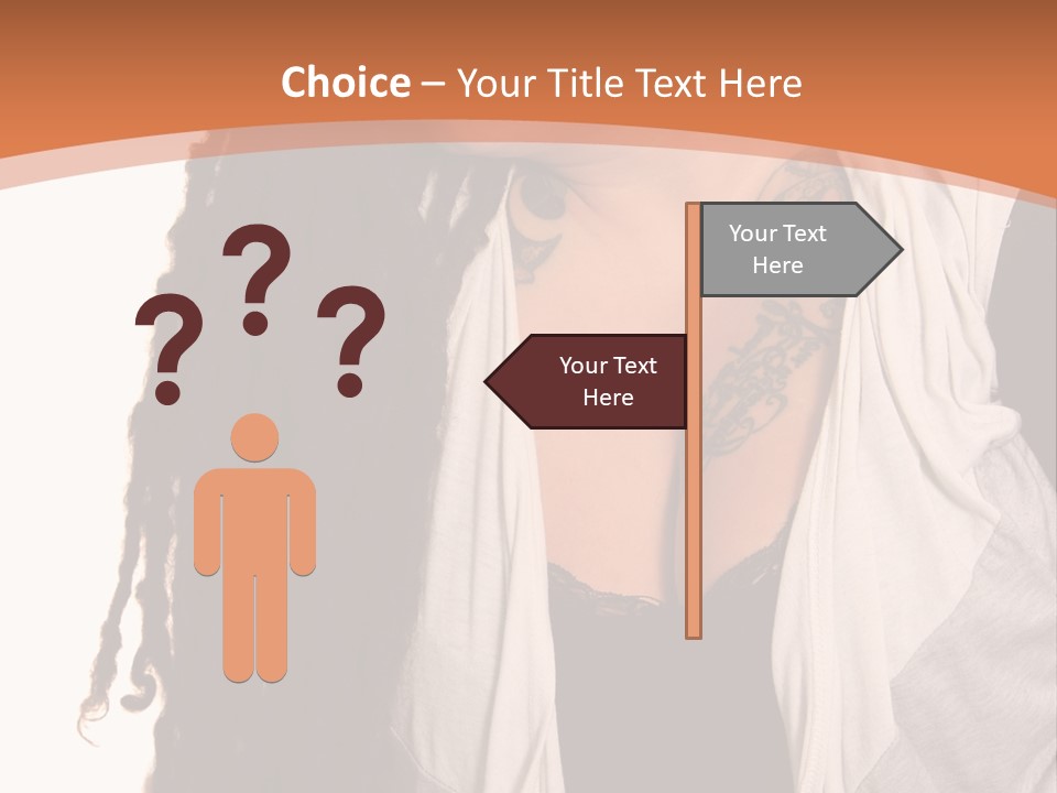A Woman With Tattoos On Her Chest And A Veil Over Her Head PowerPoint Template