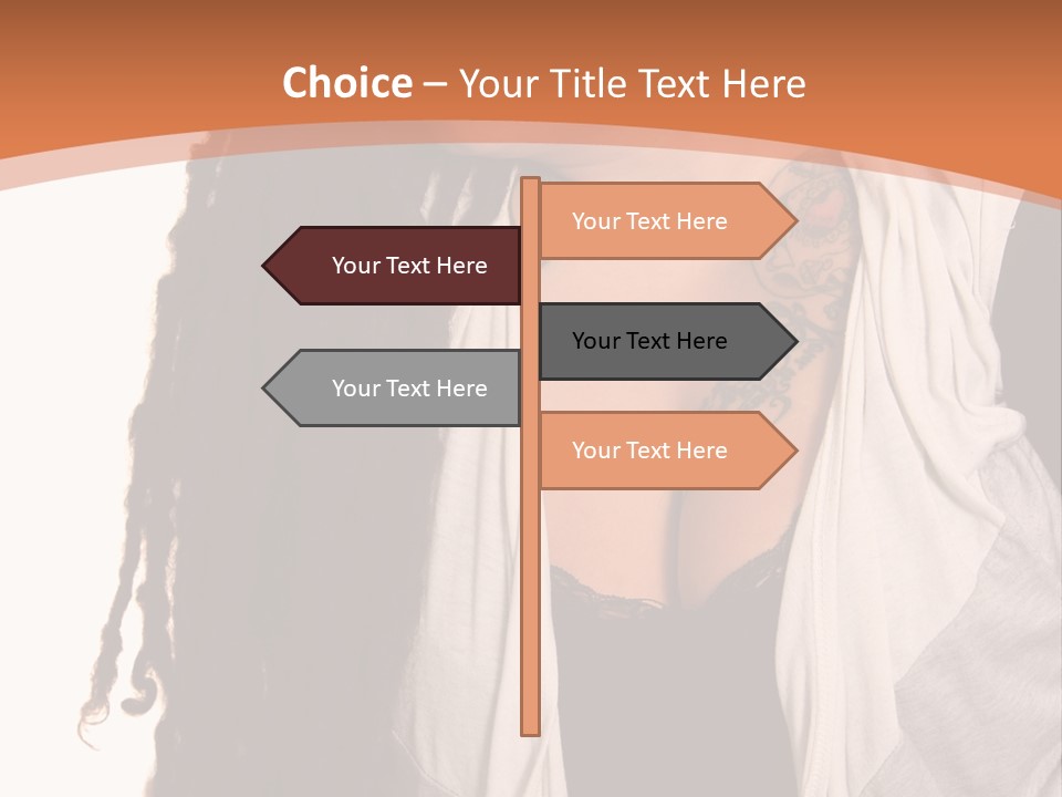 A Woman With Tattoos On Her Chest And A Veil Over Her Head PowerPoint Template