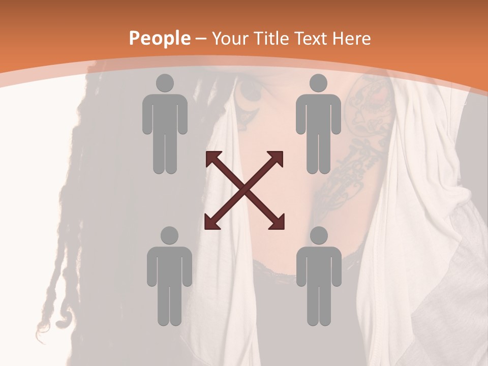 A Woman With Tattoos On Her Chest And A Veil Over Her Head PowerPoint Template