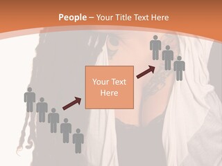 A Woman With Tattoos On Her Chest And A Veil Over Her Head PowerPoint Template