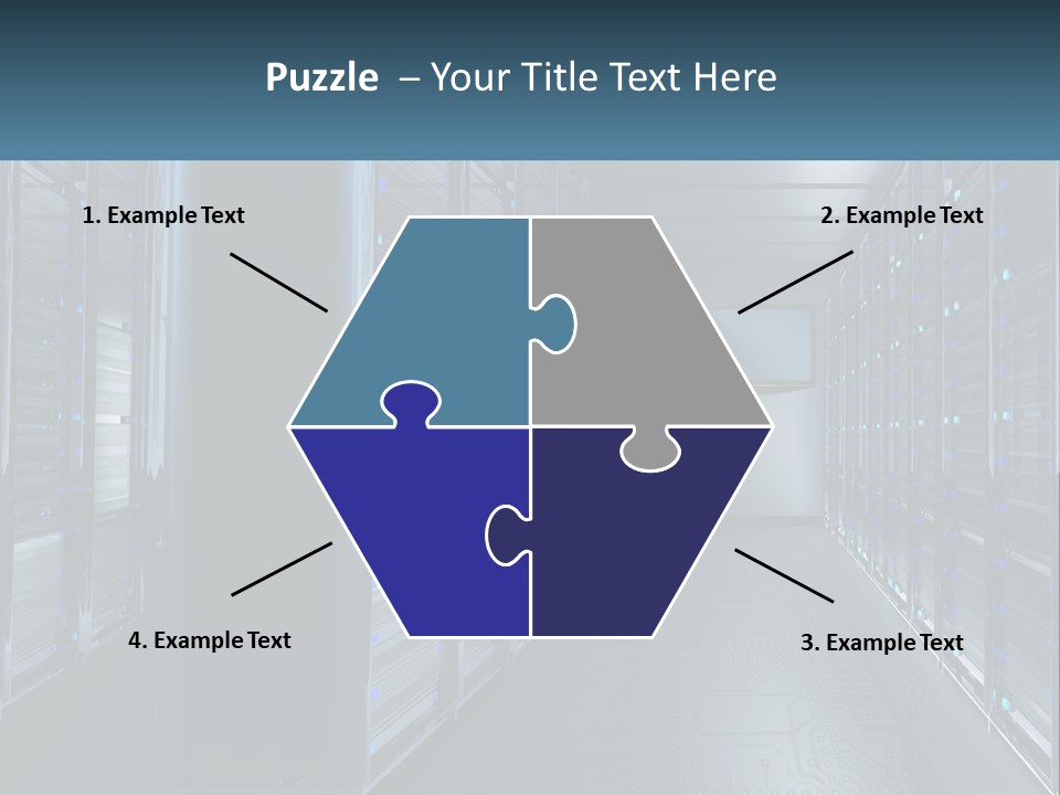 A Server Room With Rows Of Servers In It PowerPoint Template