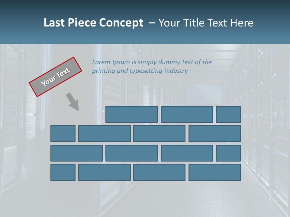A Server Room With Rows Of Servers In It PowerPoint Template