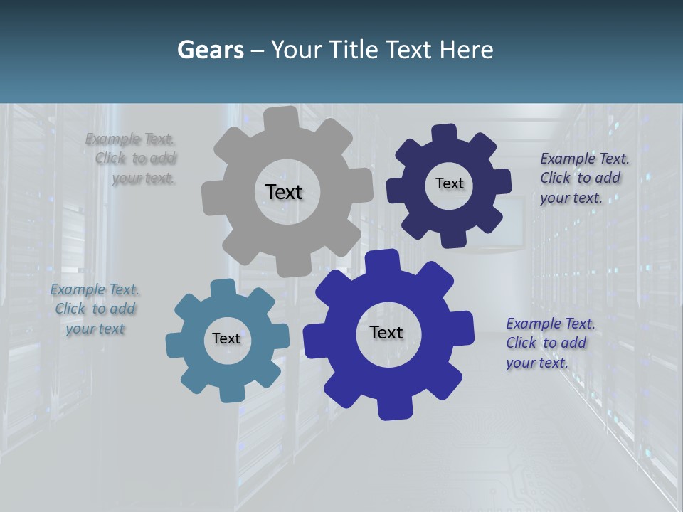 A Server Room With Rows Of Servers In It PowerPoint Template