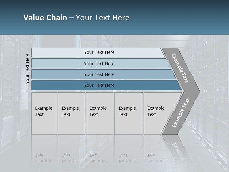 A Server Room With Rows Of Servers In It PowerPoint Template