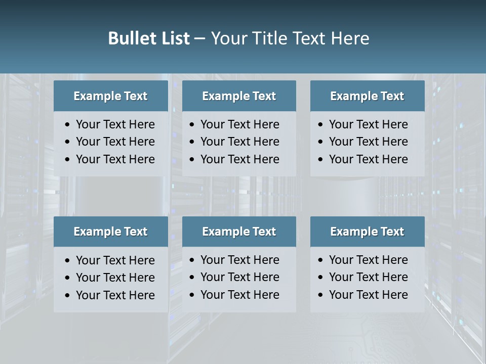 A Server Room With Rows Of Servers In It PowerPoint Template