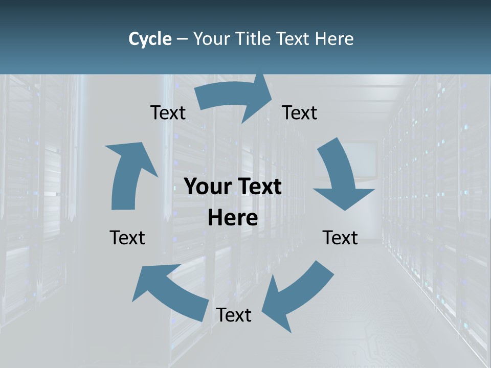 A Server Room With Rows Of Servers In It PowerPoint Template