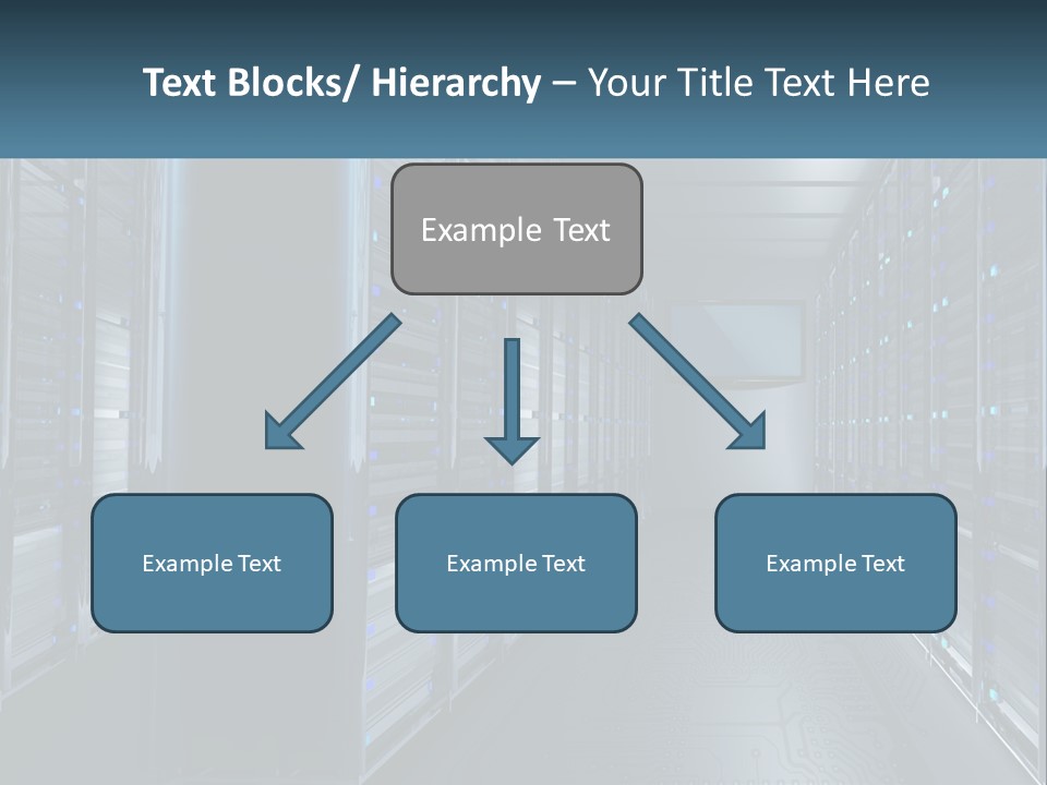 A Server Room With Rows Of Servers In It PowerPoint Template