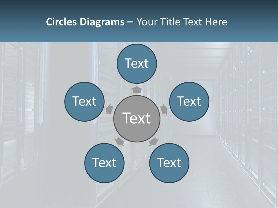 A Server Room With Rows Of Servers In It PowerPoint Template