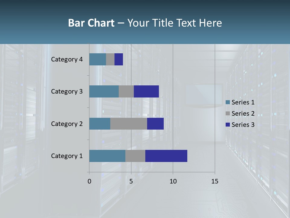 A Server Room With Rows Of Servers In It PowerPoint Template