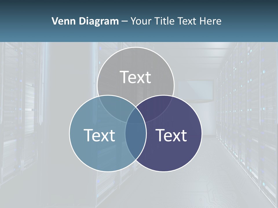 A Server Room With Rows Of Servers In It PowerPoint Template