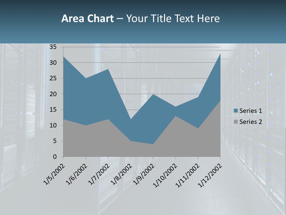 A Server Room With Rows Of Servers In It PowerPoint Template