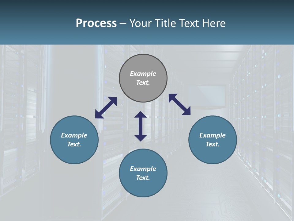 A Server Room With Rows Of Servers In It PowerPoint Template