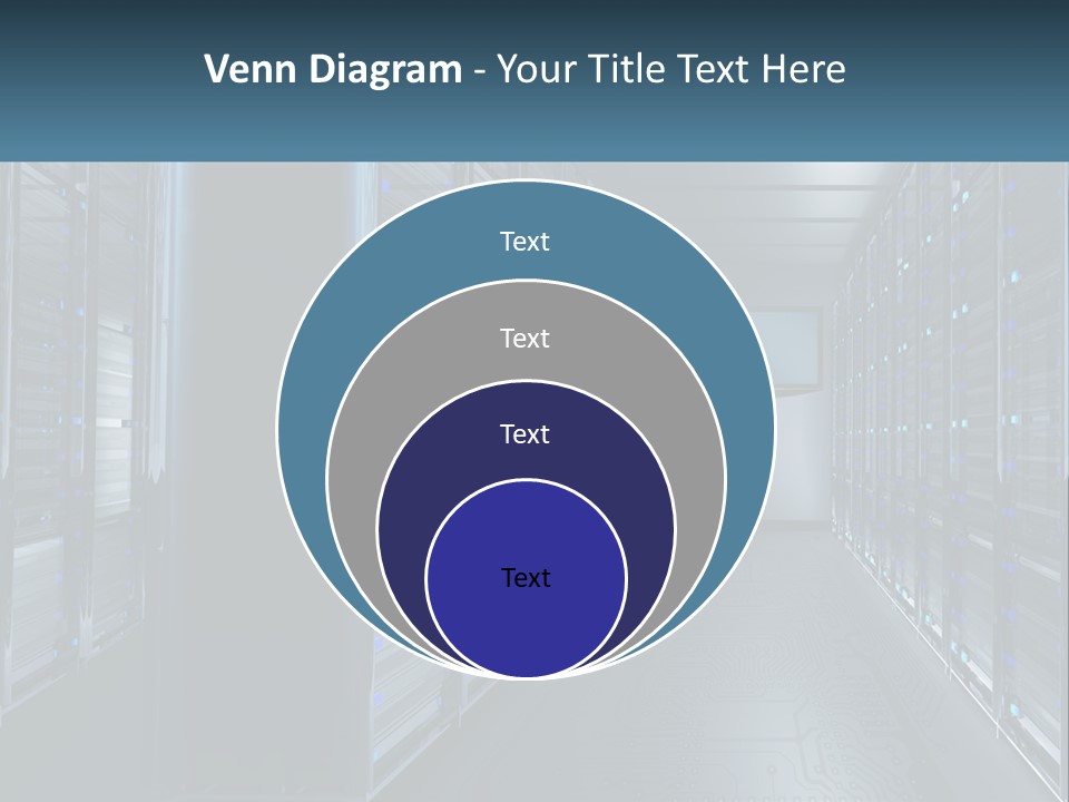 A Server Room With Rows Of Servers In It PowerPoint Template