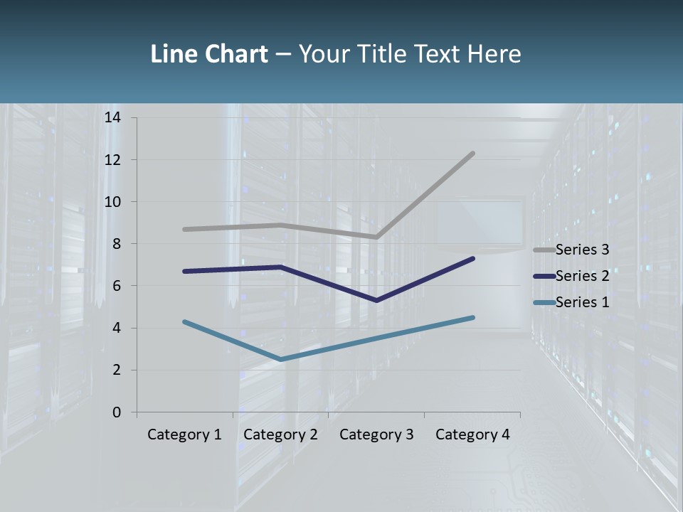 A Server Room With Rows Of Servers In It PowerPoint Template